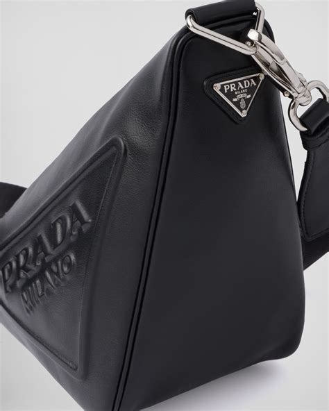 prada triangle leather handbag